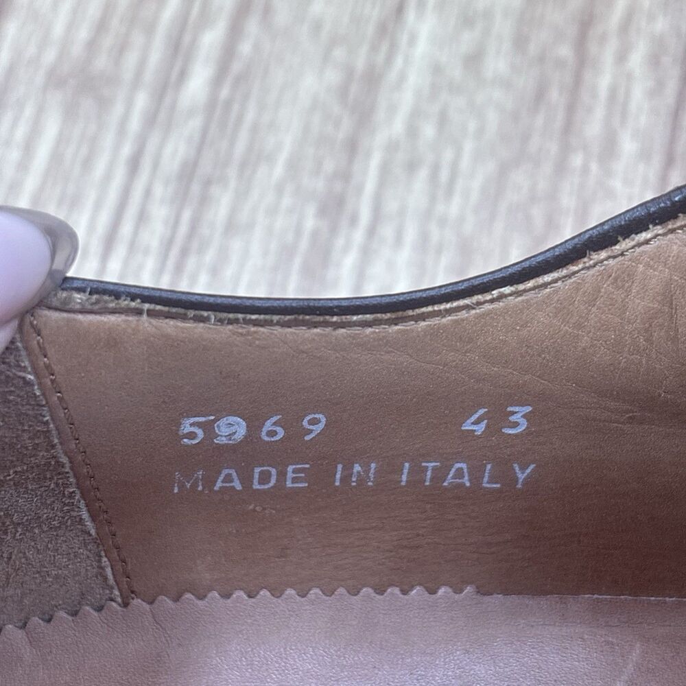 Soulier Men’s Dress Oxford Square Toe Leather Yellow Brown Italy EU 43 / Mens 10 - Picture 11 of 11